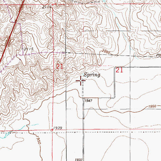 Topographic Map of 28N56E21CA__01 Well, MT