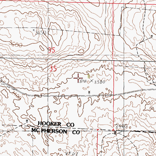 Topographic Map of A Moore Ranch, NE