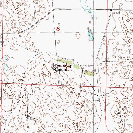 Topographic Map of Hanna Ranch, NE
