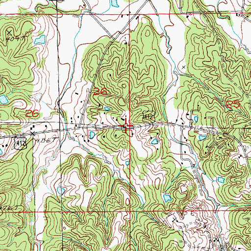 Topographic Map of Crossroads School (historical), AR