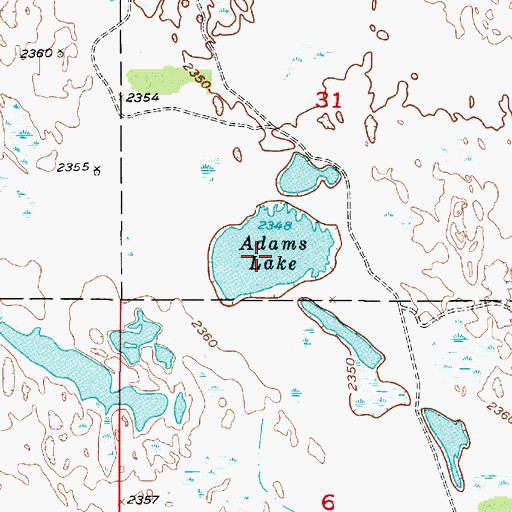 Topographic Map of Adams Lake, NE
