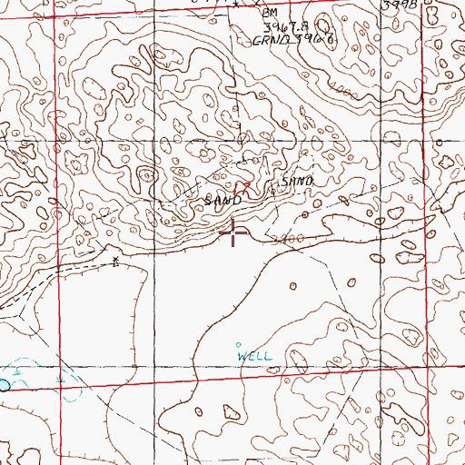 Topographic Map of Adams Ranch, NE