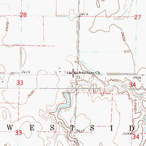 Topographic Map of Adullam Church, NE