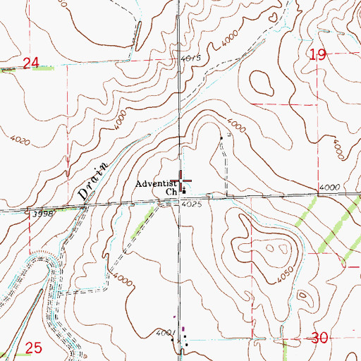 Topographic Map of Adventist Church, NE