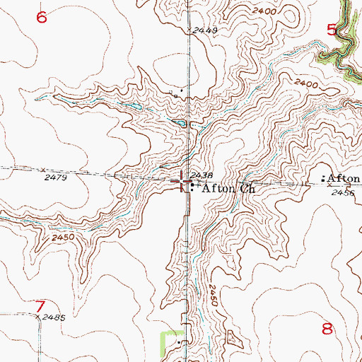 Topographic Map of Afton Church, NE