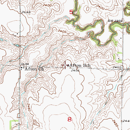 Topographic Map of Afton School, NE