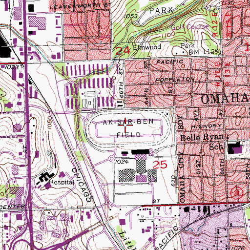 Topographic Map of Ak Sar Ben Field, NE