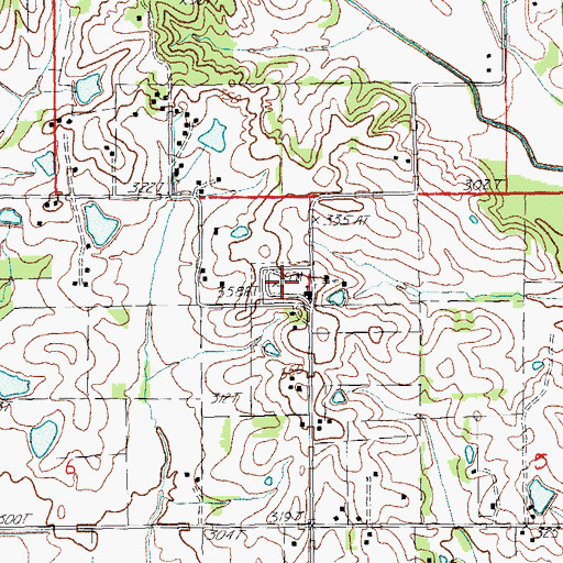 Topographic Map of Friends Cemetery, AR