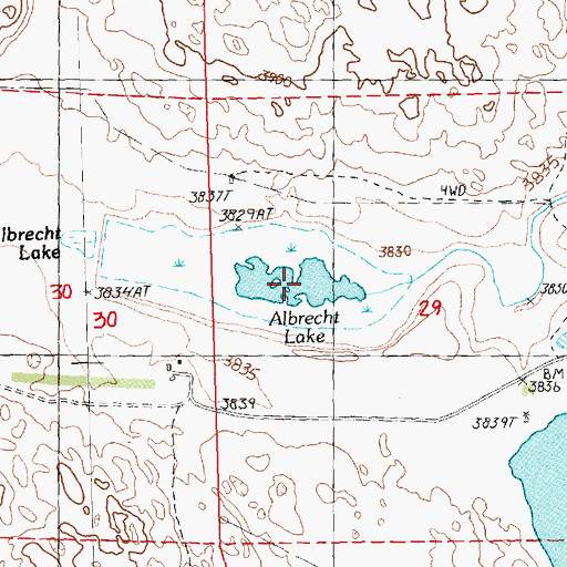 Topographic Map of Albrecht Lake, NE