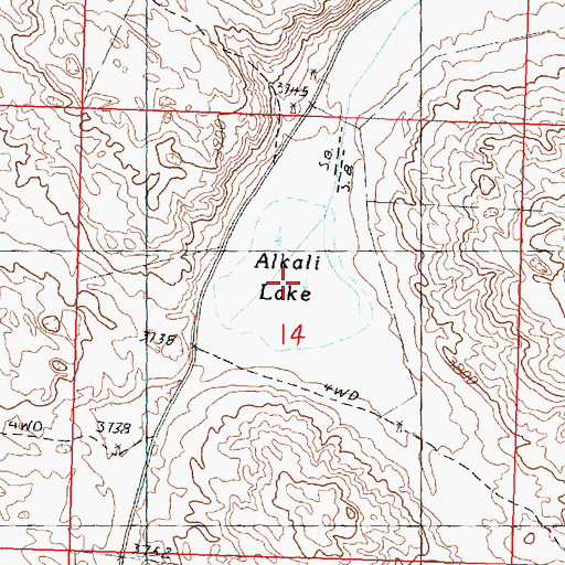 Topographic Map of Alkali Lake, NE