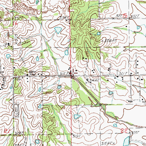 Topographic Map of Hickory Grove School (historical), AR