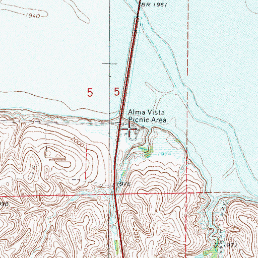 Topographic Map of Alma Vista Picnic Area, NE