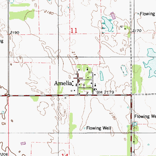 Topographic Map of Amelia, NE