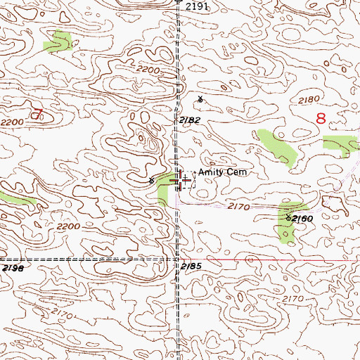 Topographic Map of Amity Cemetery, NE
