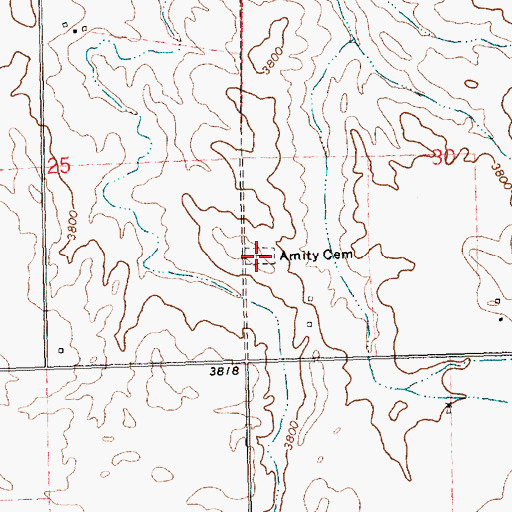 Topographic Map of Amity Cemetery, NE