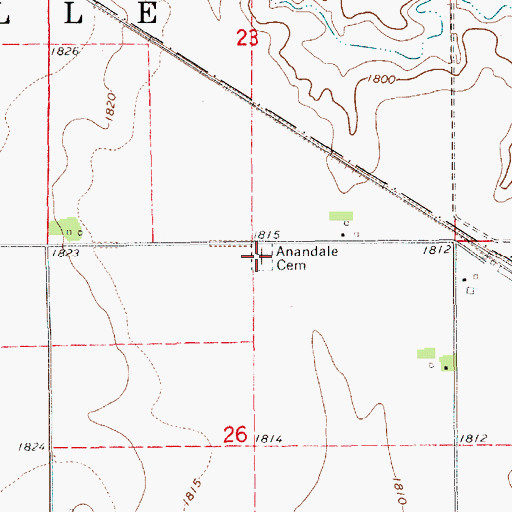 Topographic Map of Anandale Cemetery, NE