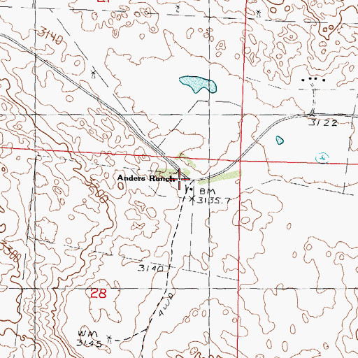 Topographic Map of Anders Ranch, NE
