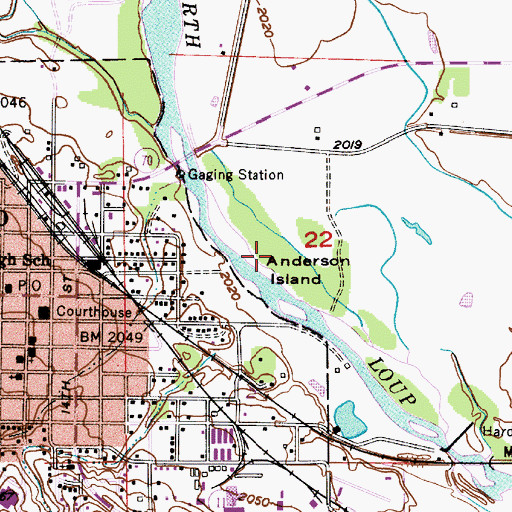 Topographic Map of Anderson Island, NE