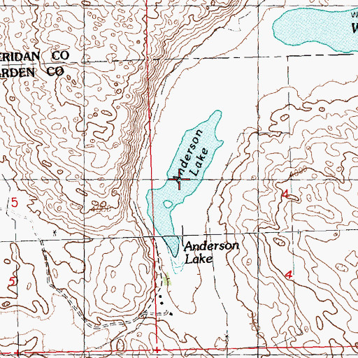 Topographic Map of Anderson Lake, NE