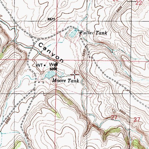 Topographic Map of Moore Tank, AZ