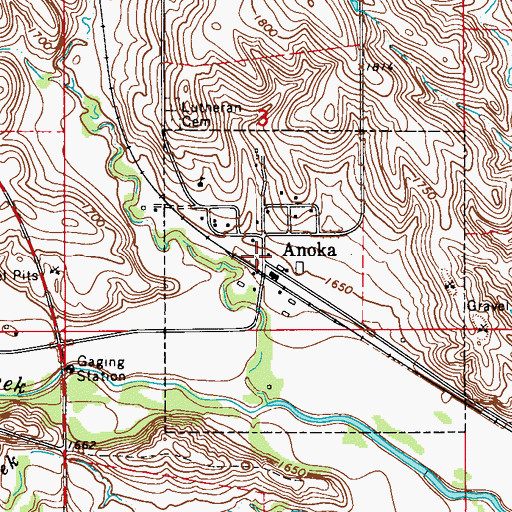 Topographic Map of Anoka, NE