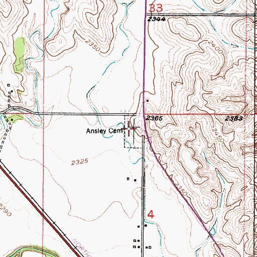 Topographic Map of Ansley Cemetery, NE