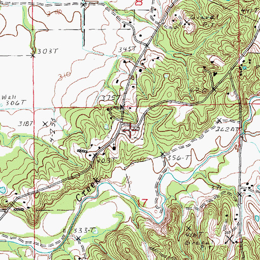 Topographic Map of Mount Zion Cemetery, AR