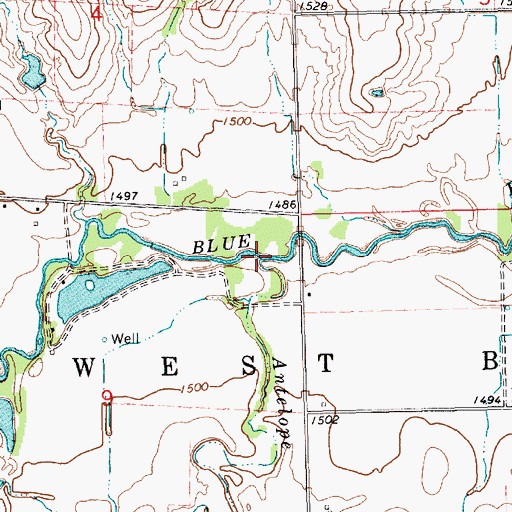 Topographic Map of Antelope Creek, NE