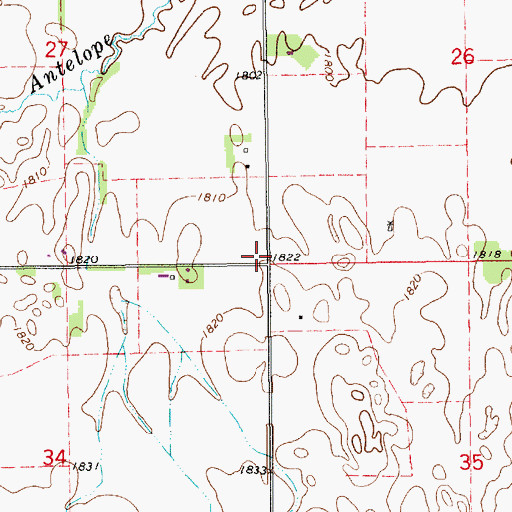 Topographic Map of Antelope Creek School, NE