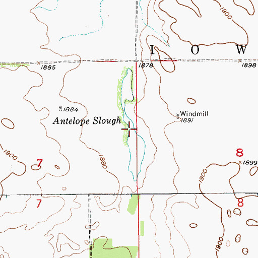 Topographic Map of Antelope Slough, NE