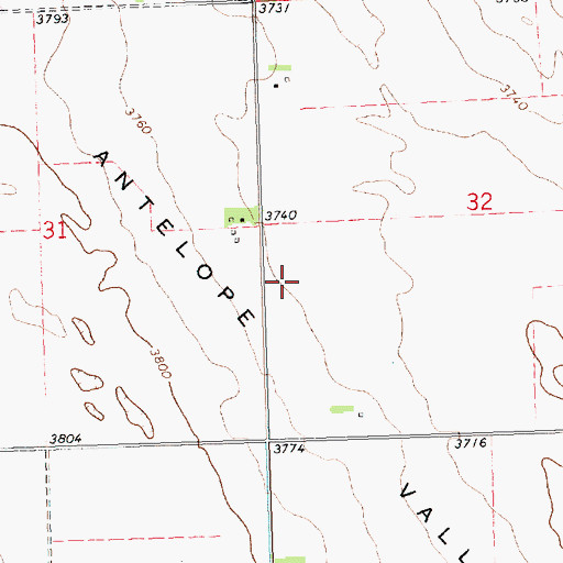 Topographic Map of Antelope Valley, NE