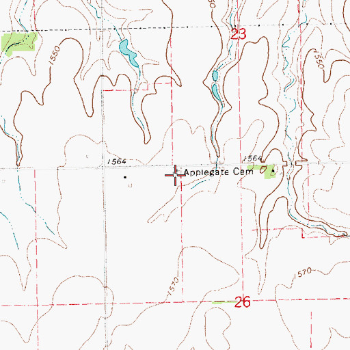 Topographic Map of Applegate Cemetery, NE