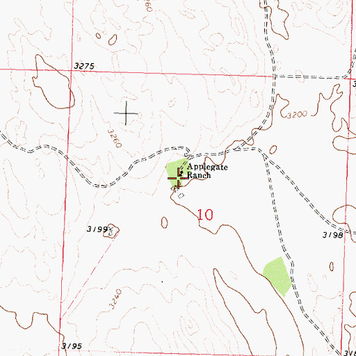 Topographic Map of Applegate Ranch, NE