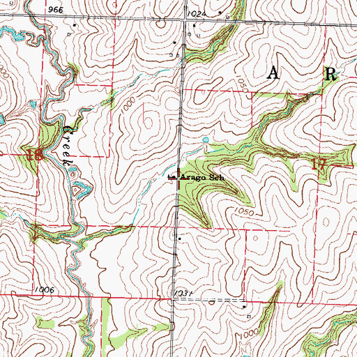 Topographic Map of Arago School, NE