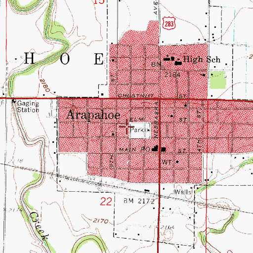 Topographic Map of Arapahoe, NE