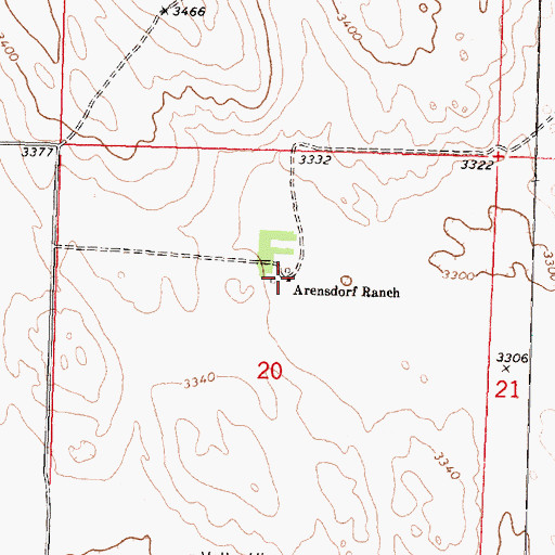 Topographic Map of Arensdorf Ranch, NE