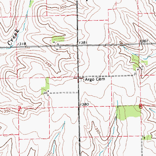 Topographic Map of Argo Cemetery, NE