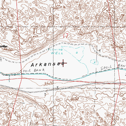 Topographic Map of Arkansas Valley, NE