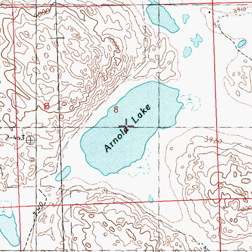 Topographic Map of Arnold Lake, NE