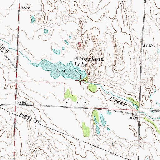 Topographic Map of Arrowhead Lake, NE