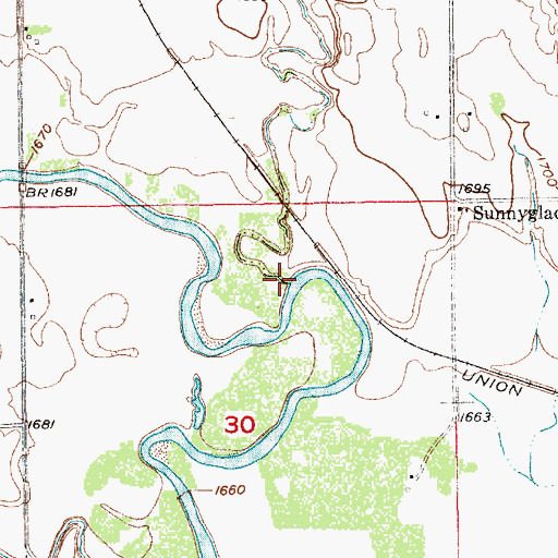 Topographic Map of Ash Creek, NE
