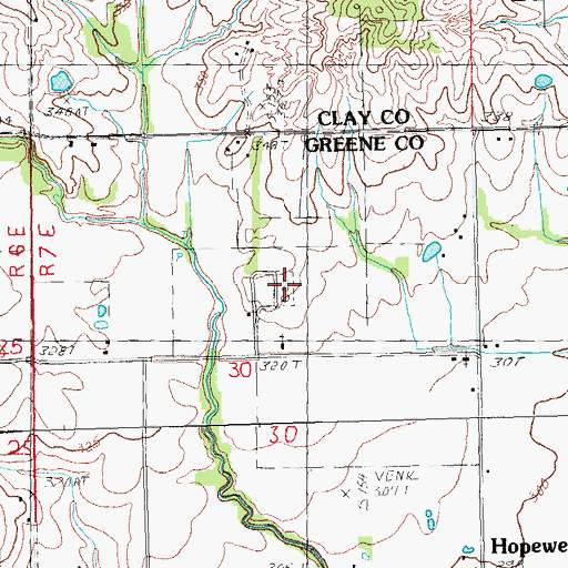 Topographic Map of Pleasant Grove Cemetery, AR