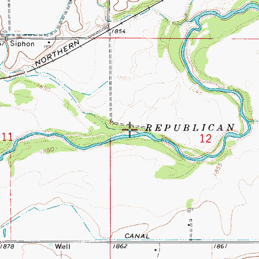 Topographic Map of Ash Creek, NE