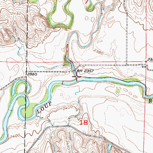 Topographic Map of Ash Creek, NE