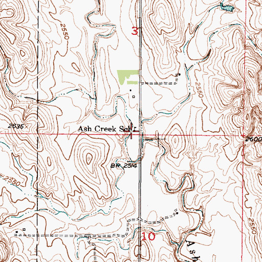 Topographic Map of Ash Creek School (historical), NE
