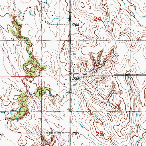 Topographic Map of Ash Hollow School (historical), NE