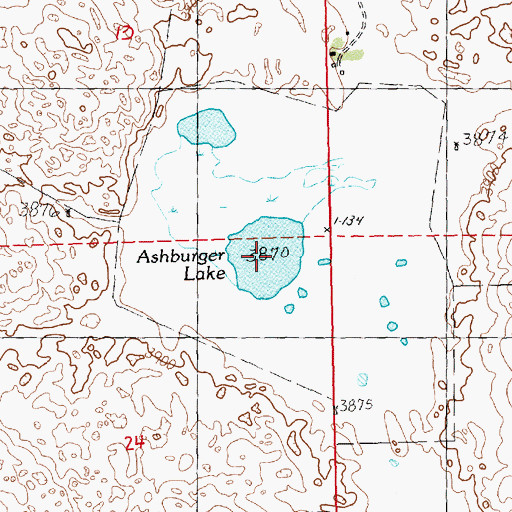 Topographic Map of Ashburger Lake, NE