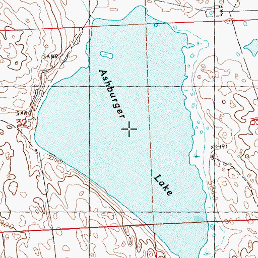 Topographic Map of Ashburger Lake, NE