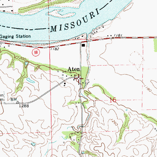 Topographic Map of Aten, NE