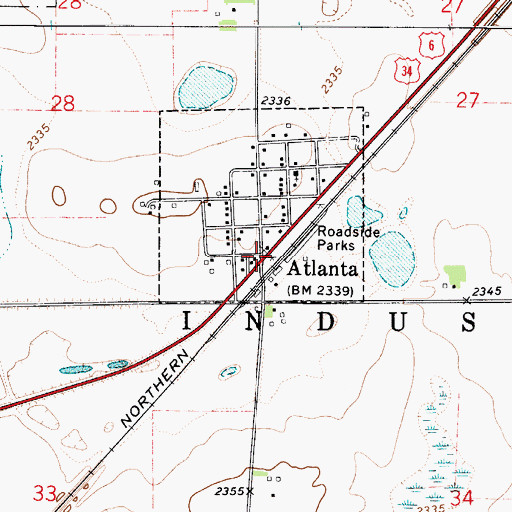 Topographic Map of Atlanta, NE